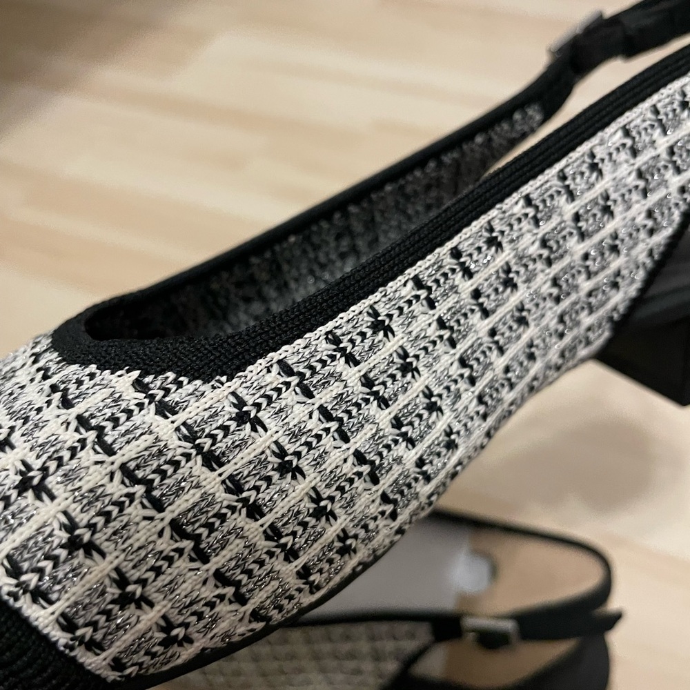 NIB Vivaia 9.5 Bethany Tweed Pearl Slingback Studded Block Ballet Flats EU 41 - Picture 9 of 13
